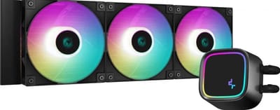 DeepCool LE720 - Vloeistofkoelsysteem processor - afmeting radiator: 360 mm - (voor Intel LGA 1700, 1200, 115x - AMD AM5, AM4) - 3x 120 mm PMW RGB Fans - aluminium - 4-pins PMW - zwart