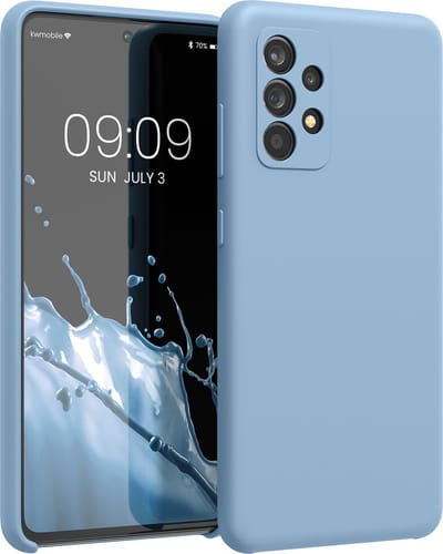 kwmobile telefoonhoesje geschikt voor Samsung Galaxy A52 / A52 5G / A52s 5G - Hoesje met siliconen coating - Smartphone case in duifblauw