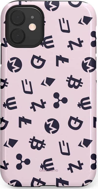 Casetastic Hoesje Geschikt voor Apple iPhone 11 - Stijlvolle Beschermende Duo-layer Case - Crypto flow