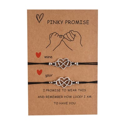 Bixorp Friends Vriendschapsarmbandjes voor 2 met Zilverkleurig Hartje & Oneindigheidsteken - BFF ArmbandMeisjes - Best Friends Armband Vriendschap Cadeau voor Twee