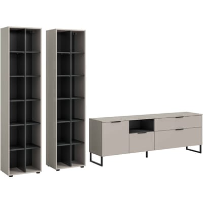 Noida woonkamercombinatie kasjmier NB zwart NB - 41x305x192cm