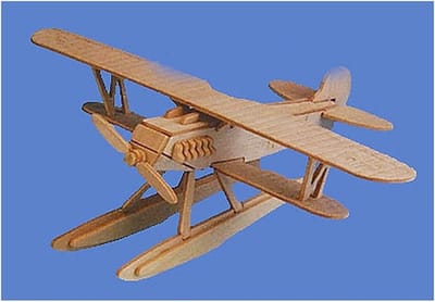 TF Creations Vliegtuig bouwpakket - Heikel 854 - triplex hout - watervliegtuig - 26 cm - speelgoed