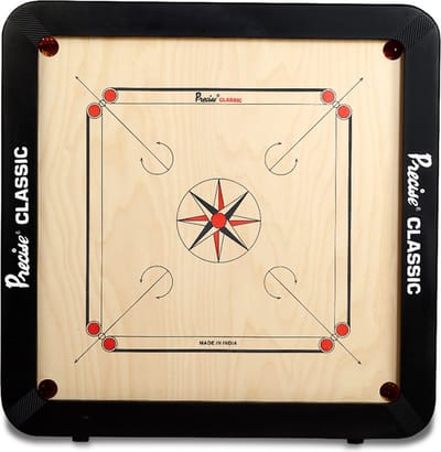 Precise - Champion Classic 24mm Bord - 74x74 cm Speelveld - 24kg. - Made in India - Carrom spel - Origineel Toernooi Formaat