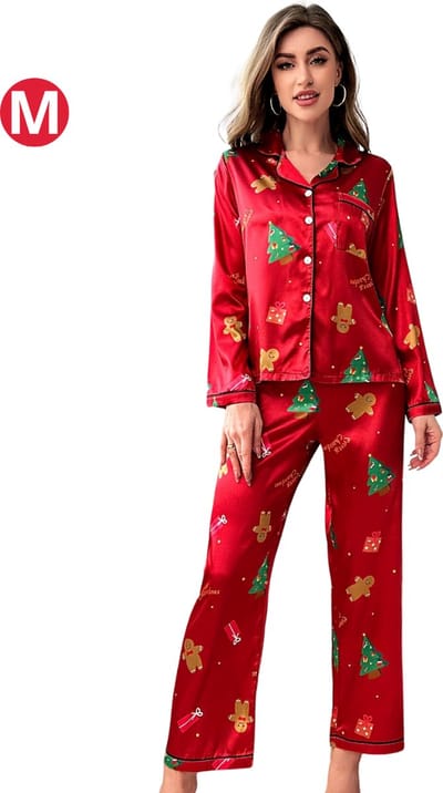 Nivard Kerstpyjama - Kerst Pyjama - Dames - Vrouwen - Volwassenen - Set - Broek - Shirt - Christmas - Maat M