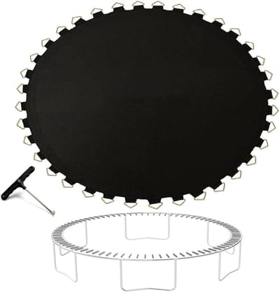 Trampoline Springmat - Vervangingsstof Trampoline - Outdoor Plezier - Met Veercompressor - Tot 488 cm - Zwart