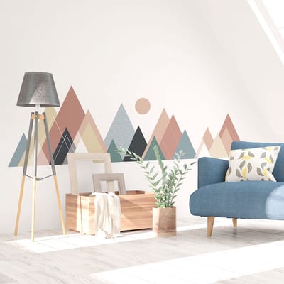 Muurstickers - Decoratie voor slaapkamer/woonkamer - Gigantische muursticker van het Scandinavische gebergte Columbana - 100x150cm