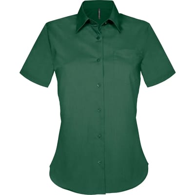 Kariban Overhemd in onderhoudsvriendelijk polykatoen-popeline korte mouwen dames K548 - Light khaki - XS