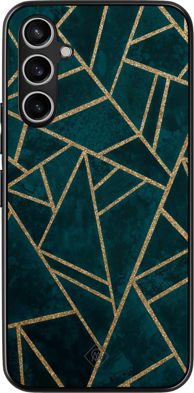 Casimoda® hoesje - Geschikt voor Samsung Galaxy A15 - Blue Shapes - Zwart TPU Backcover - Geometrisch patroon - Blauw