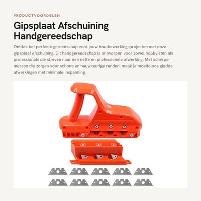 Dailygoods- Gipsplaat Afschuining Professioneel - Afschuining Gereedschap - Handgereedschap - Vervangende Messen - 45°/60° Hoek - Metaal/Kunststof Materiaal - Afschuinplane