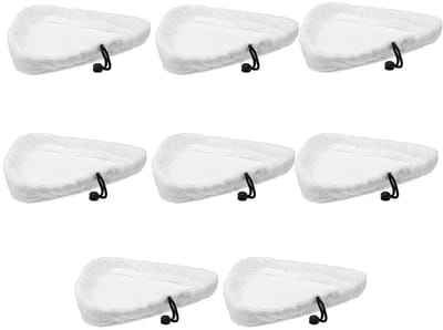 Stoomreiniger Mop Pads - Vervangende Doeken - Grondig Reinigen - Machinewasbaar - 8 stuks - Wit