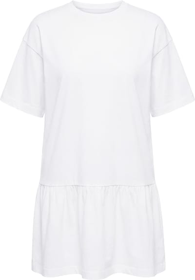 Studio Untold - Dames - Jersey jurk A-lijn zoomvolant korte mouwen - Off-white - Maat 46+