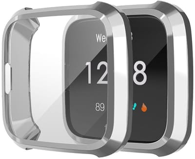 By Qubix - Geschikt voor fitbit Versa Lite Soft TPU case (volledig beschermd) - Grijs