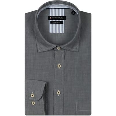 Giordano Overhemd Verona Button Under Washed Tencel Chambray Navy / male
