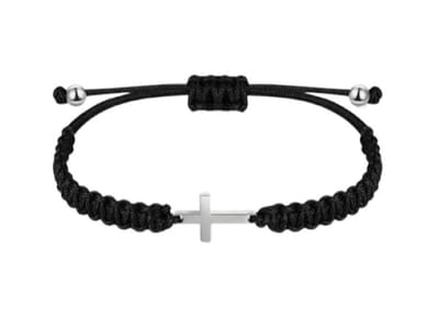 Kruis armband - Jezus - Christelijk - bijbel - touw zwart