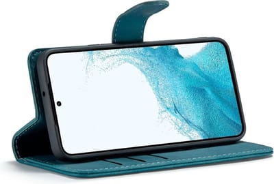 Samsung Galaxy S23 Bookcase hoesje - CaseMe - Effen Groen - Kunstleer