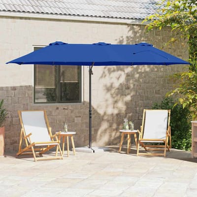 vidaXL - Parasol - 372 - x - 198 - x - 243 - cm - Polyester - en - Aluminium - Azuurblauw