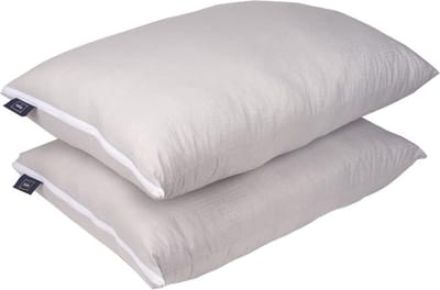 Slaapkussen, set van 2, luxe zacht koelkussen, ademende polyester kogel-microvezelvulling, machinewasbaar, in hoogte verstelbaar slaapkussen, 40 x 80 cm, lichtgrijs