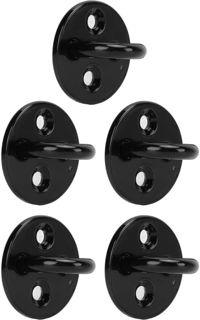 Dailygoods- Oogplaat Roestvrij Staal - 5 Stuks - Slijtvast/Krasbestendig - Voor Houten/Beton Plafond - Hangmat/Ketting - Duurzaam Gebruik - Haak