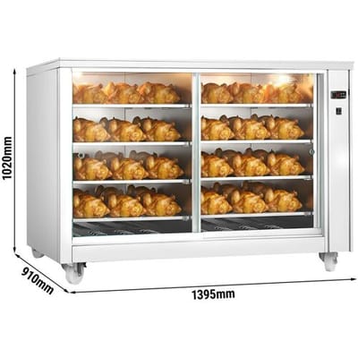 GGM Gastro Warmhalteschrank für Speisen - 2 kW - mit Glasschiebetür & 8 Ablagen Zilver