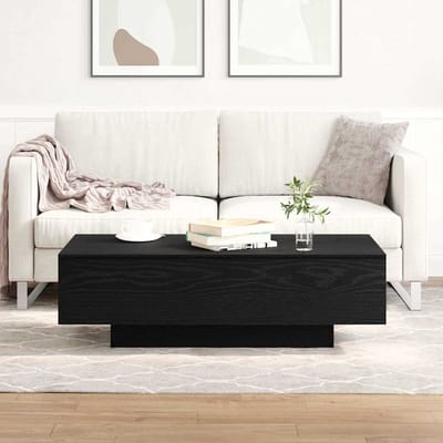 vidaXL - Salontafel - Zwart - Eiken - 100 - x - 49,5 - x - 31 - cm - Bewerkt - hout