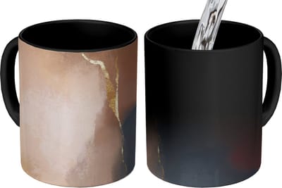 Magische Mok - Foto op Warmte Mokken - Koffiemok - Abstract - Verf - Pastel - Magic Mok - Beker - 350 ML - Theemok