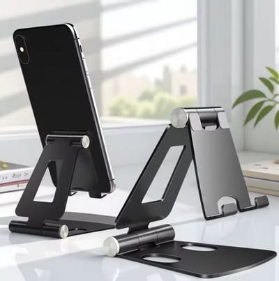 Telefoonstandaard - Telefoonhouder - Aluminium - Verstelbaar - Bureaustandaard voor telefoon - Universeel - Verstelbare Telefoonhouder - 1 stuk - Zwart - CHPN