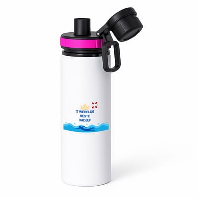 Hacebo® - Badjuf cadeau - waterfles met draaidop roze - Badjuf - Badjuffen en badmeesters - Cadeau badjuf - zwemmen - zwemdiploma - cadeau - kado - gift - geschenk - moederdag - lifeguard - water fles - 850ML