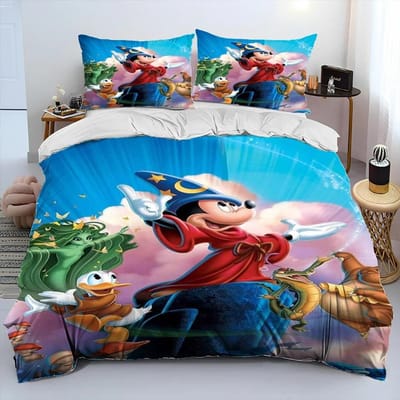 Mickey Mouse Cartoon Donald Duck HD Dekbed Beddengoed Set Dekbedovertrek Bed Set Dekbedhoes Kussensloop Queen Beddengoed Set Volwassene Kind 150*200cm 3pcs