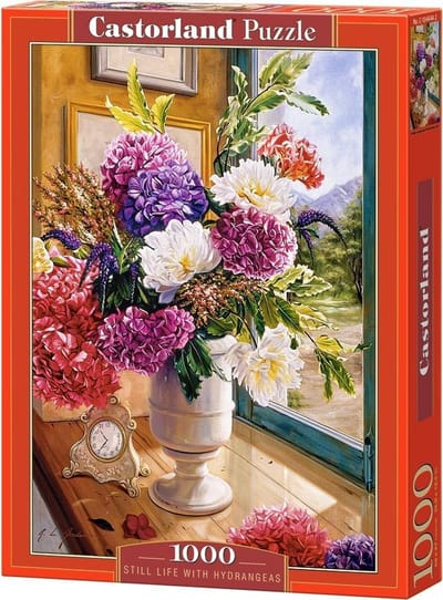 Castorland Still Life with Hydrangeas – Puzzel – 1.000 stukjes – Satijnen afwerking – Perfecte pasvorm – Europese kwaliteit