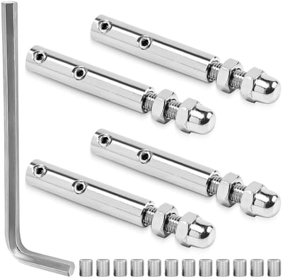 Draadkabelspanner set van 4, roestvrij staal, 4 mm kabelklemmen met M5 zeskantschroeven, ideaal voor bevestiging en spanning van kabels en draden