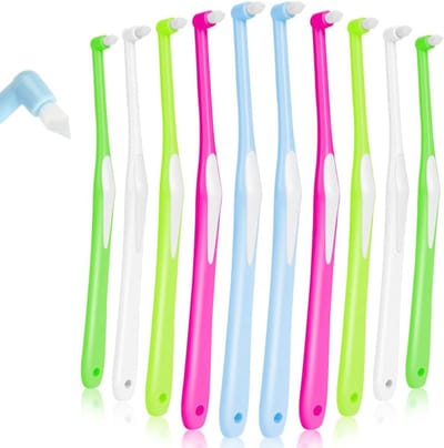 Slimme Interspace Tandenborstels, 10 Stuks Handborstels voor Orthodontie, Bruggen en Detailreiniging