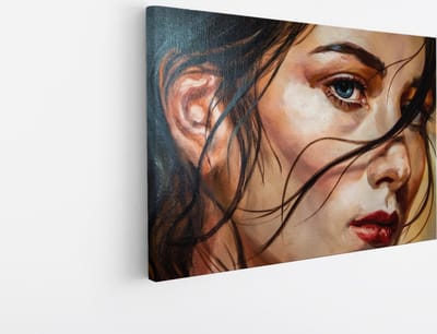 Saammp Canvas Schilderij - Vrouw - Kunst - abstract - 30x20 - Foto op canvas - Wanddecoratie - Muurdecoratie Woonkamer - Slaapkamer decoratie - Canvas Print