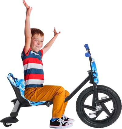 Kinderscooter - Drift Trike - Spel en Beweging - Verstelbare Lengte - 90 x 68 x 60 cm - Blauw Zwart