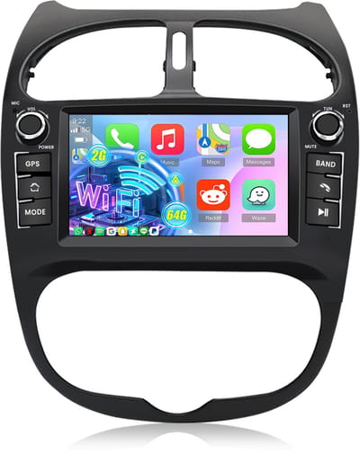 Cestovet Autoradio - Geschikt Voor Peugeot 206 206CC 2001 t/m 2016 - 2GB RAM + 64GB ROM - Draadloos CarPlay & Android Auto - Android 15.0 - Bluetooth & WiFi - GPS Navigatie