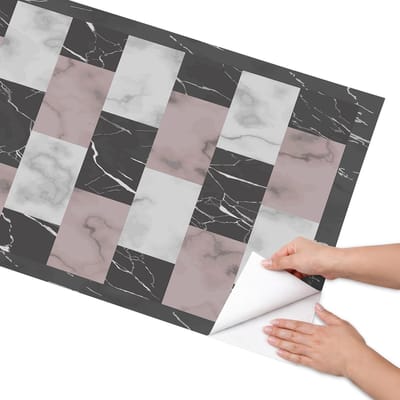 Coloray Meubel Wrap Folie - Zwart Meubelfolie - 65x130 cm - Meubelfolie Zelfklevend Marmerstijl - Wrapfolie Keuken - Modern Meubelfolie - Decoratiefolie - Tafeldecoratie - Achtergronden en patronen