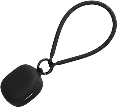 kwmobile oordopjes case geschikt voor JBL Wave Flex / Wave Flex 2 hoesje - Oortjes cover met handstrap - In-ear koptelefoon hoes - Silicone in zwart