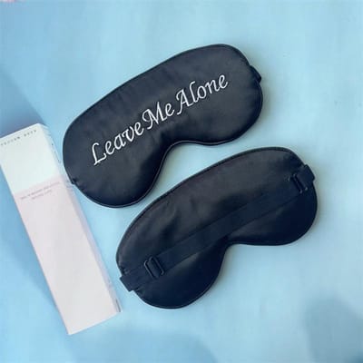 Geborduurd Zijden Slaapmasker Zijden Oogmasker Zachte Verduisterende Blinddoek Met Verstelbare Band Slaap Oogbedekking Masker Voor Reizen