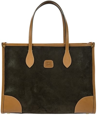 BRIC'S Schoudertas Laptoptas met laptopvak Life Opera Bag Olive Donkergroen
