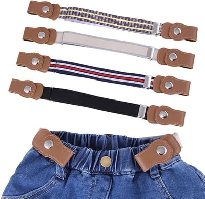 Verstelbare Elastische Riem voor Kinderen 37-57 cm - Onzichtbare Buckle-free Riem voor Jongens en Meisjes in Zwart, Rood, Wit, Blauw en Geel - Comfortabele en Duurzame Kinderaccessoires