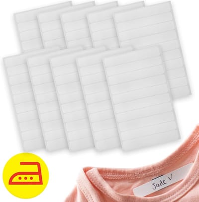 100 Strijklabels voor Kinderkleding - Witte Waslabels voor Textiel