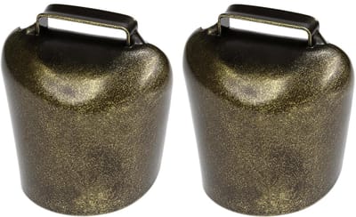 Koeienbellen Set - Weidebellen Schapen - Dieren Lokaliseren - Extra Luide Klank - 63 mm - Antiek Brons