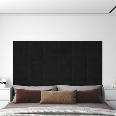 vidaXL - Wand - Hoofdbord - 12 - st - Zwart - Fluweel