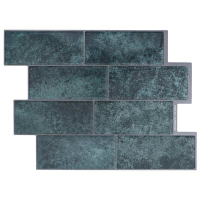 vidaXL - Subway - tegel - 50 - st - Blauwgroen - 29 - x - 21 - cm - Polyurethaan - en - PET