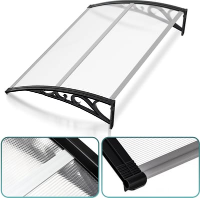 Deurluifel – Transparant Polycarbonaat Afdak 5 mm – Moderne Overkapping voor Voordeur, Terras en Buitenruimte – Zon- en Regenbescherming - 150x100 cm