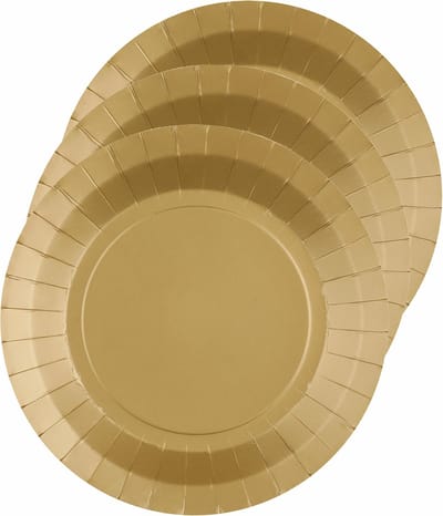 Santex Bordjes karton - 10x - rond - goud - 22 cm - feestbordjes