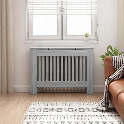 vidaXL Radiatorafdekking Grijs Sonoma 112 x 19 x 81,5 cm Bewerkt hout