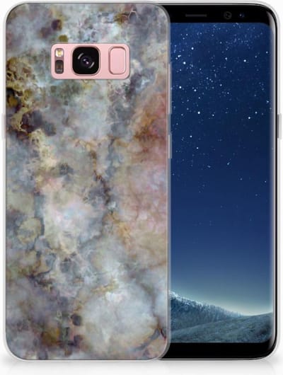 TPU Hoesje voor Samsung Galaxy S8 TPU Siliconen Hoesje Marmer Grijs