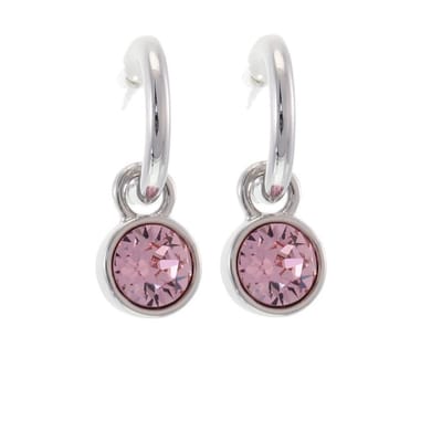 Behave Oorbellen dames – zilver kleurig - oorhangers – paars – rond vorm