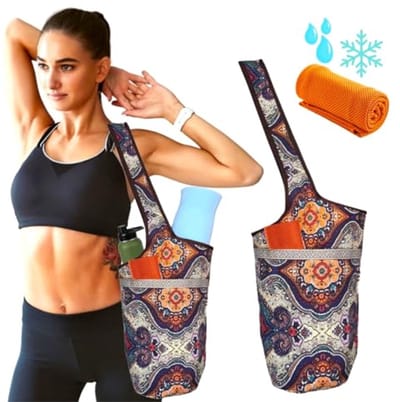 Yoga tas met handdoek en koeltas voor fitness en pilates