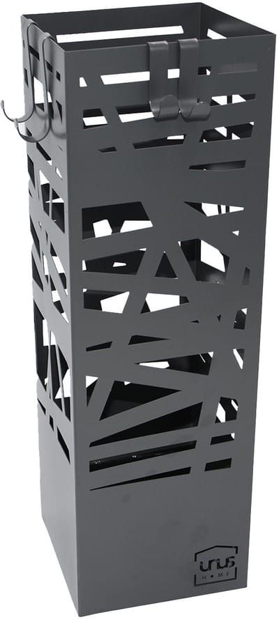 UNUS® Paraplubak abstract patroon met opvangbak 4 haken 49 cm grijs